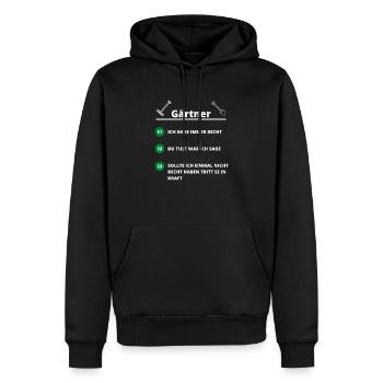 Gärtner Regeln Gartenbau Landschaftsbau - Männer Premium Bio Hoodie - Schwarz - Vorne - Nico (187cm)