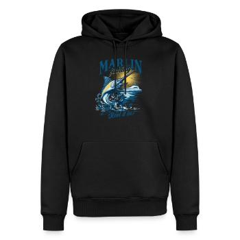 Marlin Fishing Spulen Sie Es Ein - Männer Premium Bio Hoodie - Schwarz - Vorne - Nico (187cm)