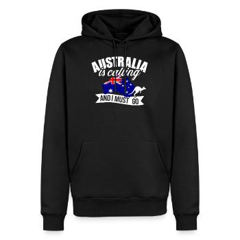 Australie - Sweat à capuche Premium bio Homme - noir - Devant - Nico (187cm)
