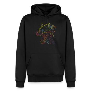 Colorful Strokes Hyena - Men’s Premium Organic Hoodie - black - Front - Nico (187cm)