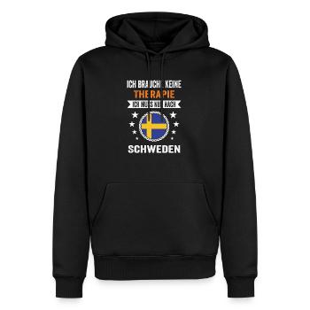 Ich Brauche Keine Therapie Schweden Urlaub Reise - Männer Premium Bio Hoodie - Schwarz - Vorne - Nico (187cm)