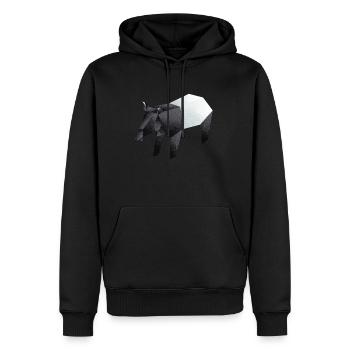 Tapir - Männer Premium Bio Hoodie - Schwarz - Vorne - Nico (187cm)