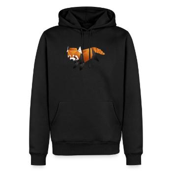 Panda rouge - Sweat à capuche Premium bio Homme - noir - Devant - Nico (187cm)