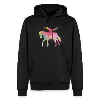 Cadeau d'anniversaire de fille de saut de cheval - Sweat à capuche Premium bio Homme - noir - Devant - Nico (187cm)
