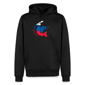 Russland Russischer Fischer - Männer Premium Bio Hoodie - Schwarz - Vorne - Nico (187cm)