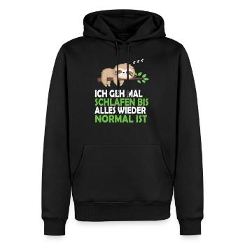 Faultier Schlafanzug Nachthemd Schlafshirt Pyjama - Männer Premium Bio Hoodie - Schwarz - Vorne - Nico (187cm)