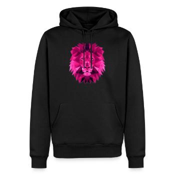 Lion Polygone Géométrique Loewe - Sweat à capuche Premium bio Homme - noir - Devant - Nico (187cm)