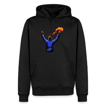 Football ultra avec pyrotechnie - Sweat à capuche Premium bio Homme - noir - Devant - Nico (187cm)