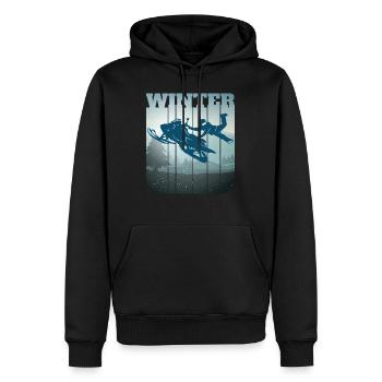 Motoneige drôle disant motoneige - Sweat à capuche Premium bio Homme - noir - Devant - Nico (187cm)
