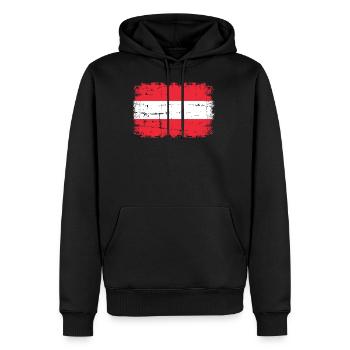 L'Autriche - Sweat à capuche Premium bio Homme - noir - Devant - Nico (187cm)