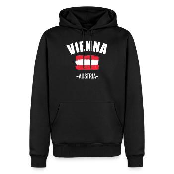 Wien - Männer Premium Bio Hoodie - Schwarz - Vorne - Nico (187cm)