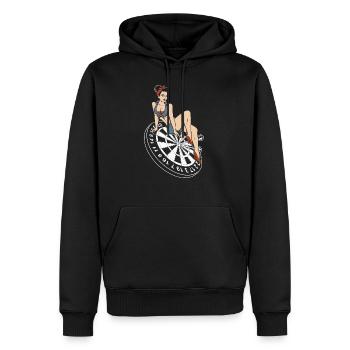 Darts Spruch Design - Männer Premium Bio Hoodie - Schwarz - Vorne - Nico (187cm)