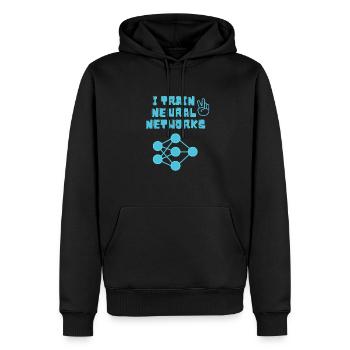 Intelligence artificielle (IA) - Réseaux de neurones - Sweat à capuche Premium bio Homme - noir - Devant - Nico (187cm)