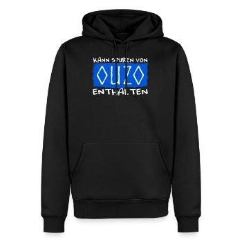 Kann spuren von Ouzo enthalten - Männer Premium Bio Hoodie - Schwarz - Vorne - Nico (187cm)
