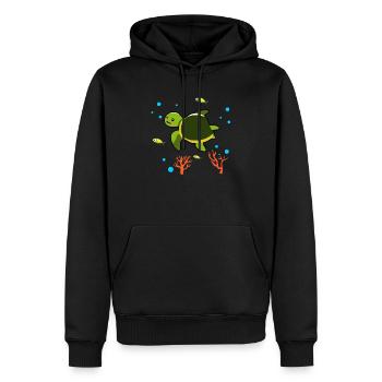 Tortues Plongée - Sweat à capuche Premium bio Homme - noir - Devant - Nico (187cm)