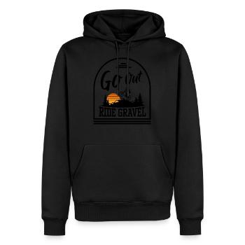 Go out - Ride Gravel - Men’s Premium Organic Hoodie - black - Front - Nico (187cm)