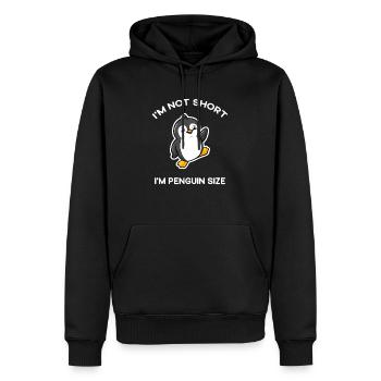Ich bin nicht klein Ich bin Pinguin Größe Netter Pinguin Liebhaber - Männer Premium Bio Hoodie - Schwarz - Vorne - Nico (187cm)