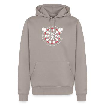 Dart - Männer Premium Bio Hoodie - Taupe - Vorne - Nico (187cm)