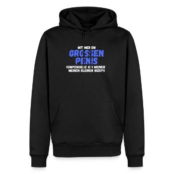 Lustiger Spruch sex penis kleiner Bizeps Geschenk - Männer Premium Bio Hoodie - Schwarz - Vorne - Nico (187cm)