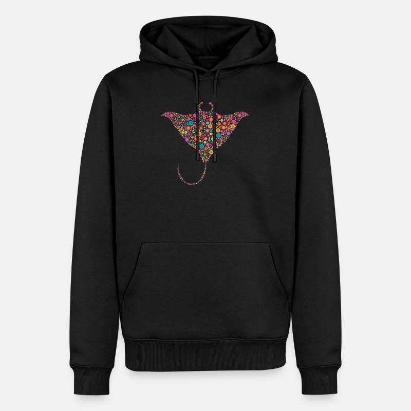 Blumen Manta Rochen Stachelrochen - Männer Premium Bio Hoodie - Schwarz