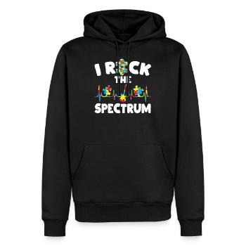 I Rock Support Autism Awareness Autistic - Men’s Premium Organic Hoodie - black - Front - Nico (187cm)