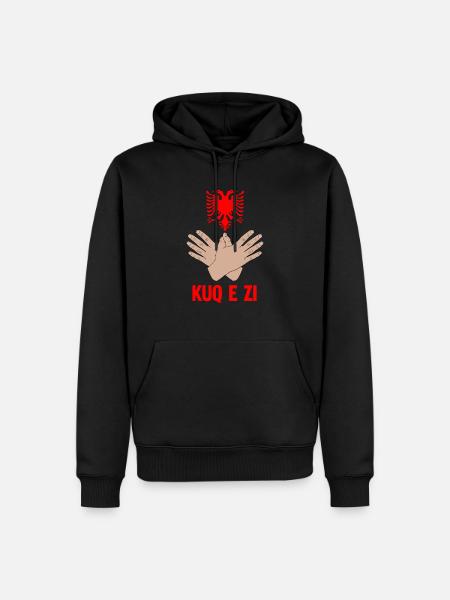 Albania eagle hand sign Kosova Kuq E zi Albanian - Men’s Premium Organic Hoodie - black