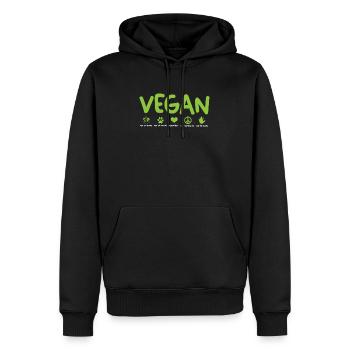 Vegan vegan vegan animal rights activist - Men’s Premium Organic Hoodie - black - Front - Nico (187cm)