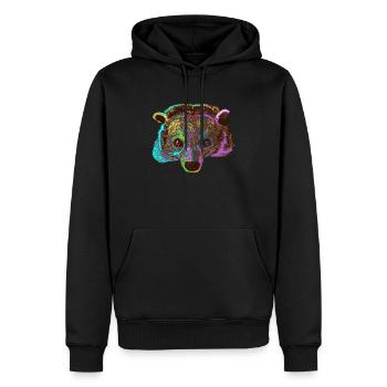 Splash Binturong Marderbär - Männer Premium Bio Hoodie - Schwarz - Vorne - Nico (187cm)