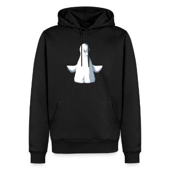 Yoga Soie - Sweat à capuche Premium bio Homme - noir - Devant - Nico (187cm)