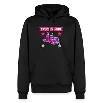 LKW Fahrerin Truckerin LKW Frau Girl Trucker Girl - Männer Premium Bio Hoodie - Schwarz - Vorne - Nico (187cm)