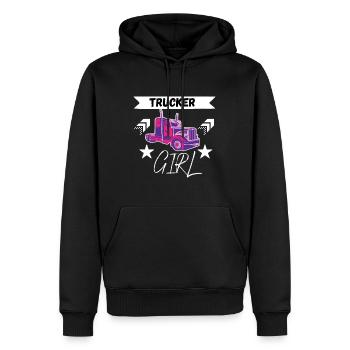 LKW Fahrerin Truckerin LKW Frau Girl Trucker Girl - Männer Premium Bio Hoodie - Schwarz - Vorne - Nico (187cm)