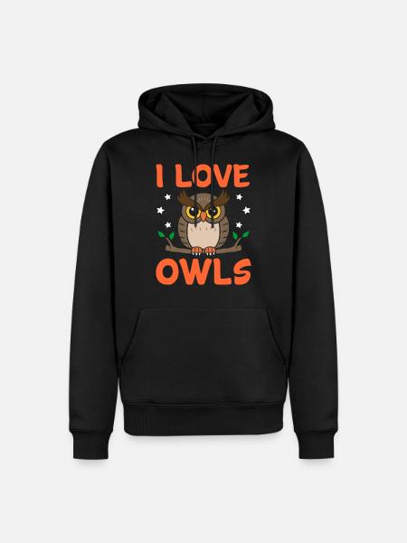 owl - Men’s Premium Organic Hoodie - black