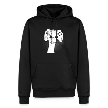 Contrôleur de puissance de joueur | Jeux - Sweat à capuche Premium bio Homme - noir - Devant - Nico (187cm)