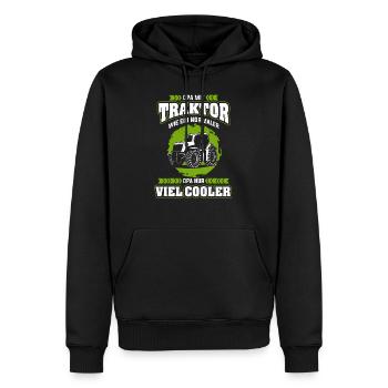 Opa mit Traktor Cooler Opa Landwirt Bauer Geschenk - Männer Premium Bio Hoodie - Schwarz - Vorne - Nico (187cm)