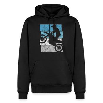 Motorrad Enduro Motocross Retro Motorcross Stunt - Men’s Premium Organic Hoodie - black - Front - Nico (187cm)