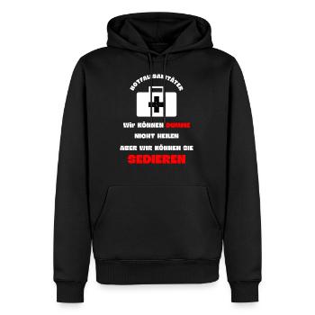Rettungsdienst Notfallsanitäter Dumme Sedieren - Männer Premium Bio Hoodie - Schwarz - Vorne - Nico (187cm)