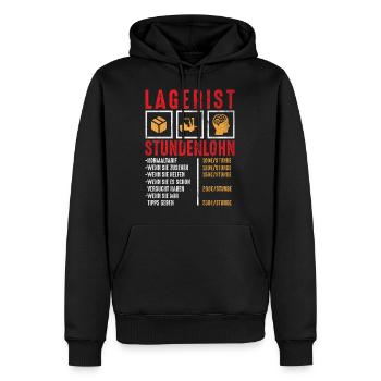 Lagerist Lager Stundenlohn lustige Geschenkidee - Männer Premium Bio Hoodie - Schwarz - Vorne - Nico (187cm)
