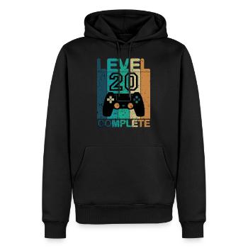 20 ans - Cadeau de 20 ans - Sweat à capuche Premium bio Homme - noir - Devant - Nico (187cm)