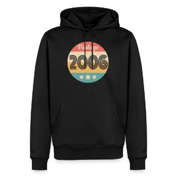 Jahrgang 2006 - Männer Premium Bio Hoodie - Schwarz - Vorne - Nico (187cm)