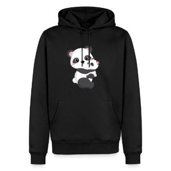 Mommy and I Cute Panda with Mom Gift - Men’s Premium Organic Hoodie - black - Front - Nico (187cm)