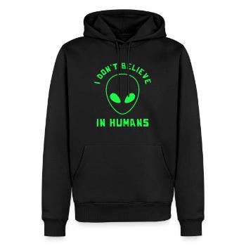 I Don’t Believe In Humans Alien Ufo - Sweat à capuche Premium bio Homme - noir - Devant - Nico (187cm)