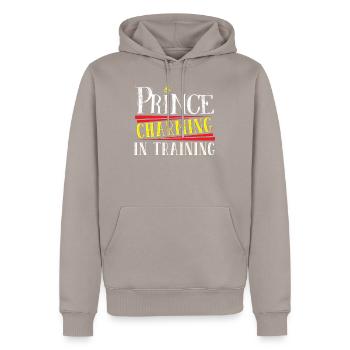 Prince charmant dans la formation Crown King - Sweat à capuche Premium bio Homme - taupe - Devant - Nico (187cm)