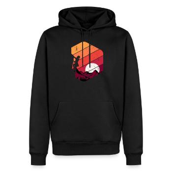 Escalade de la roche Retro - Sweat à capuche Premium bio Homme - noir - Devant - Nico (187cm)