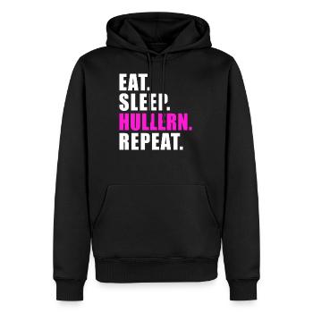 EAT SLEEP HULLERN REPEAT HULAHOOP DAMEN KINDER - Männer Premium Bio Hoodie - Schwarz - Vorne - Nico (187cm)