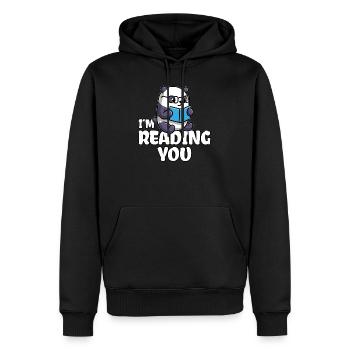 Panda Psychologe - Männer Premium Bio Hoodie - Schwarz - Vorne - Nico (187cm)