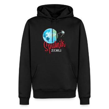 Spoutnik Conception de l’espace - Sweat à capuche Premium bio Homme - noir - Devant - Nico (187cm)