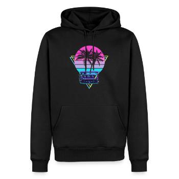 Vaporwave Aesthetic Wave - Männer Premium Bio Hoodie - Schwarz - Vorne - Nico (187cm)