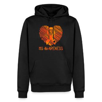 MS Awareness - Männer Premium Bio Hoodie - Schwarz - Vorne - Nico (187cm)