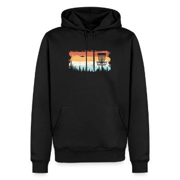 Disc Golf Frolf Frisbee Retro Vintage Cadeau - Sweat à capuche Premium bio Homme - noir - Devant - Nico (187cm)