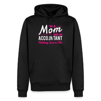 Femmes maman comptable comptabilité plus drôle - Sweat à capuche Premium bio Homme - noir - Devant - Nico (187cm)